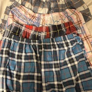 Plaid Skirt Set in Blue, Red, and Pink
